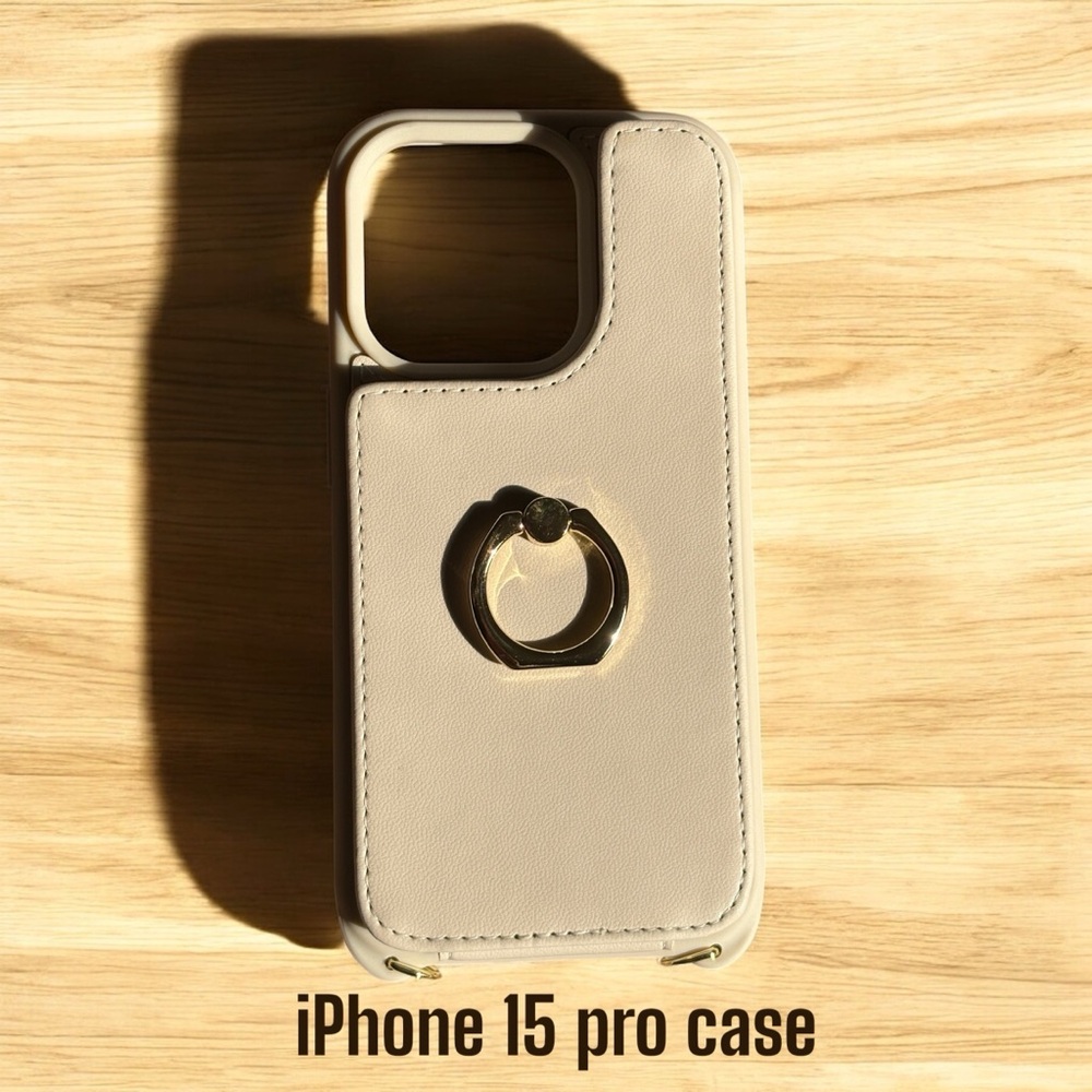 iPhone 15 Pro Case with Ring Holder - Gray